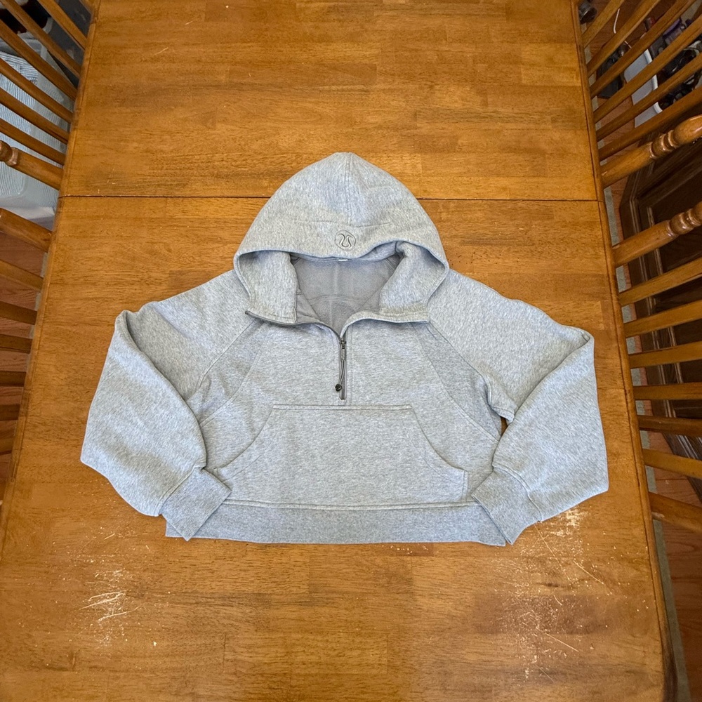 Lululemon Athletica Heathered Core Medium Gray Half-Zip Hoodie M/L - Picture 2 of 12